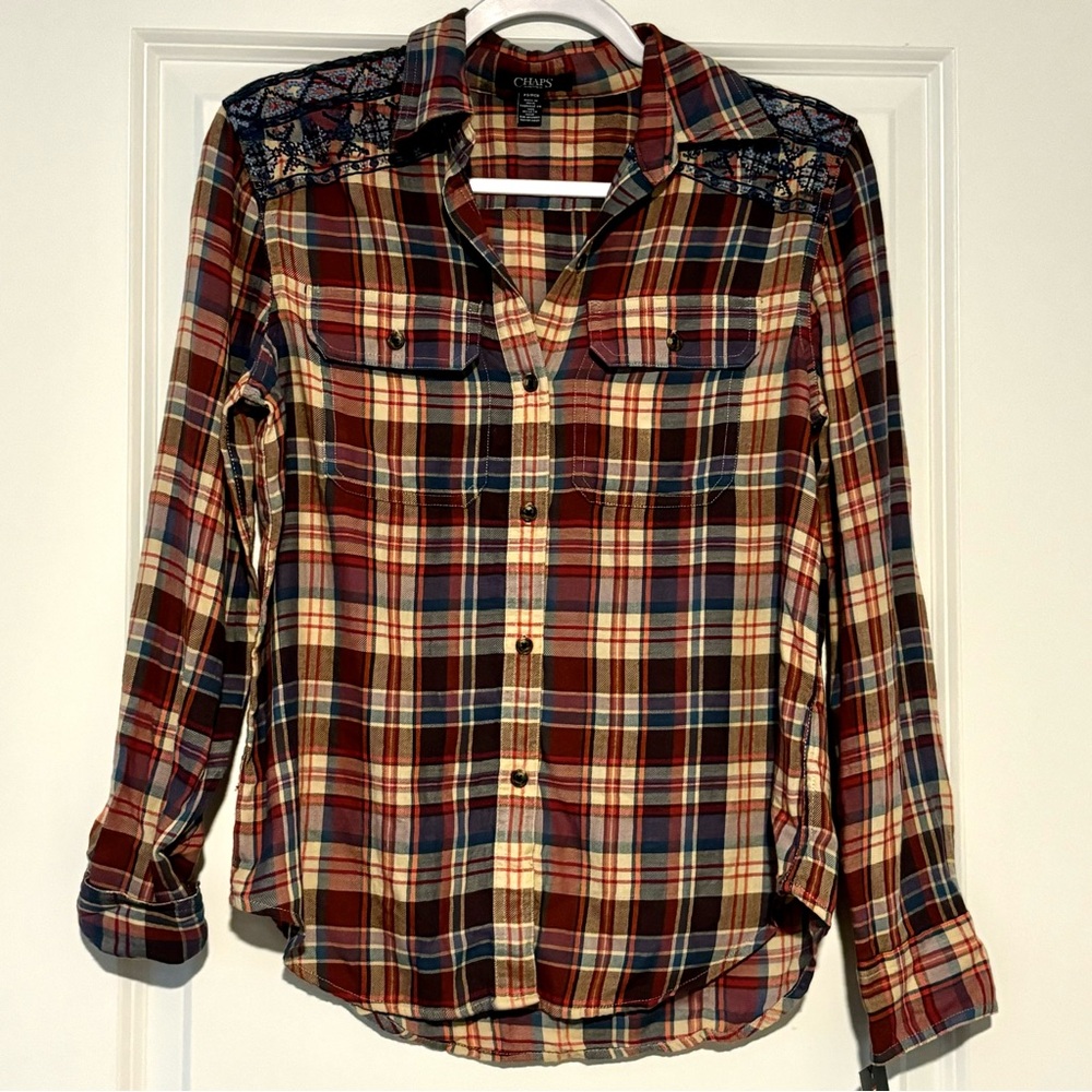 Flannel shirt NWT with embroidery Chaps